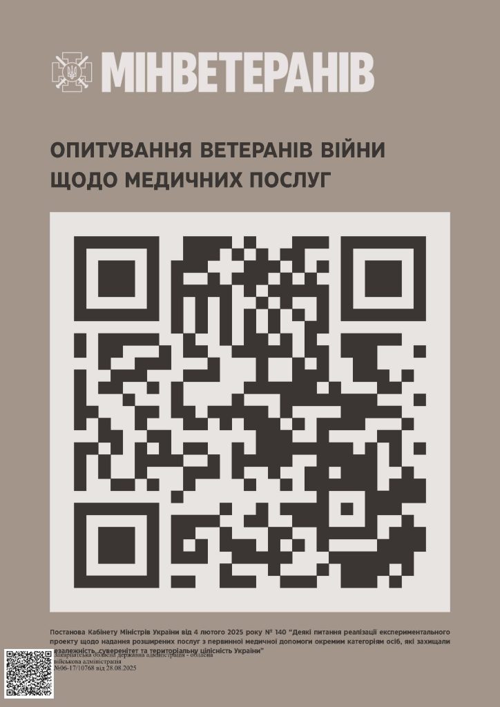 Опитування ветеранів війни щодо медичних послуг